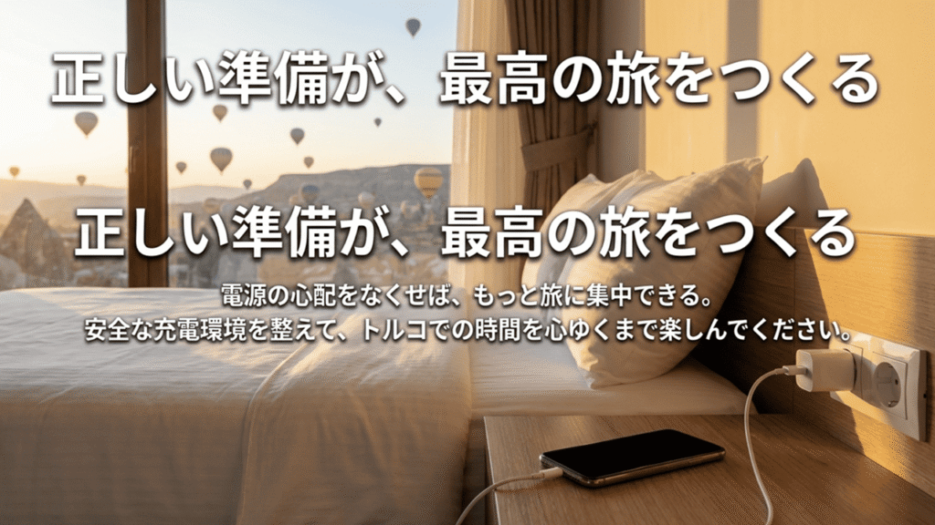 正しい準備が最高の旅をつくる。電源の心配をなくしてトルコを楽しんでください。